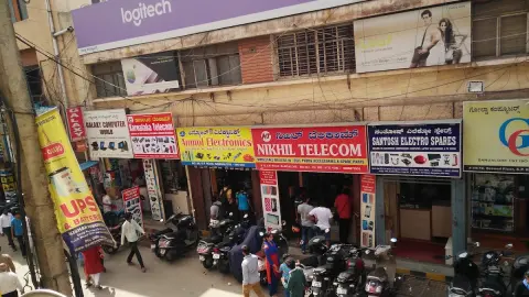 Electronics store shops on SP Road, Bangalore