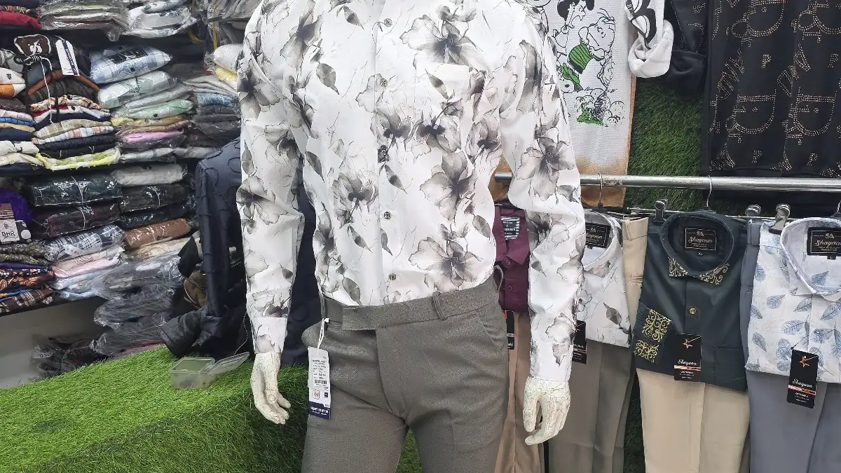Men's clothing store shops on SP Road, Bangalore