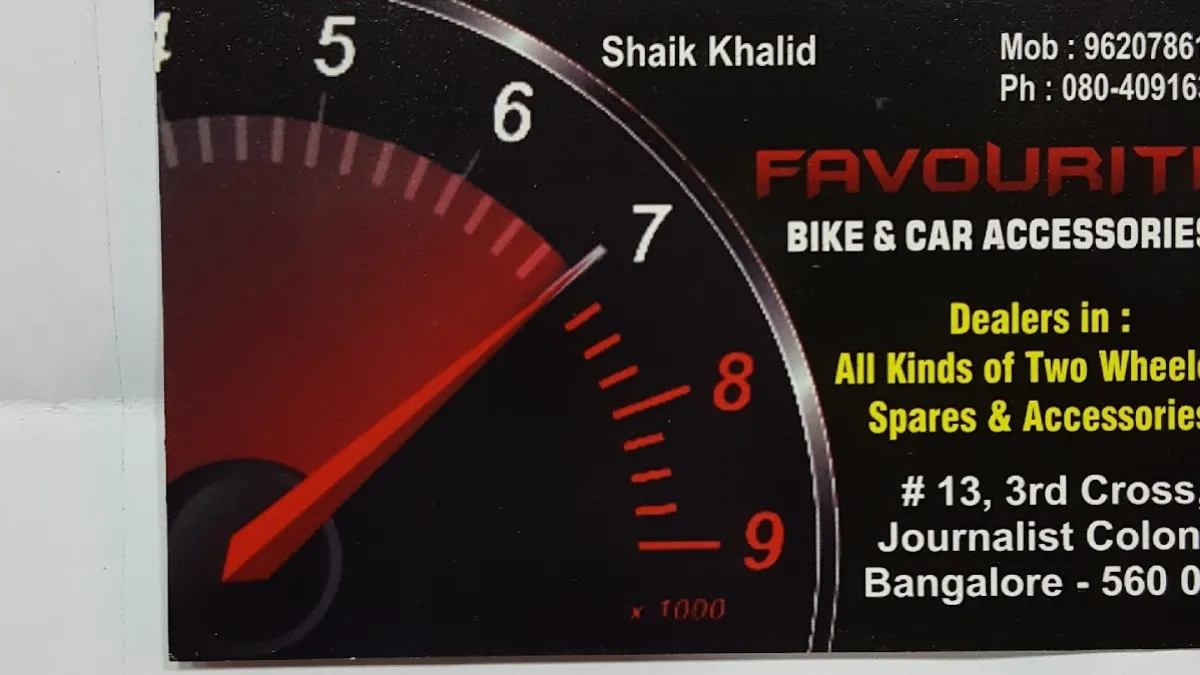 Favourite Bike Accessories (Khalid) — Motorcycle parts store on SP Road, Bangalore