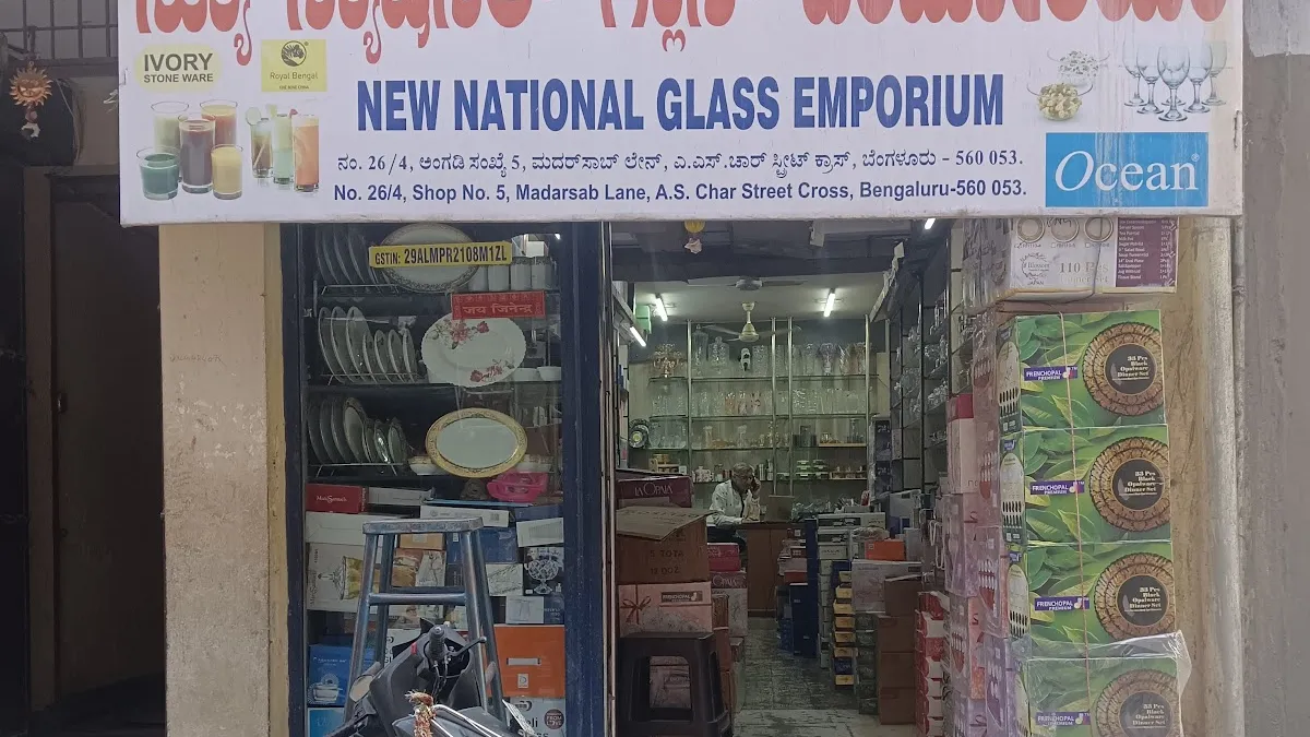NEW NATIONAL GLASS EMPORIUM — Glassware wholesaler on SP Road, Bangalore