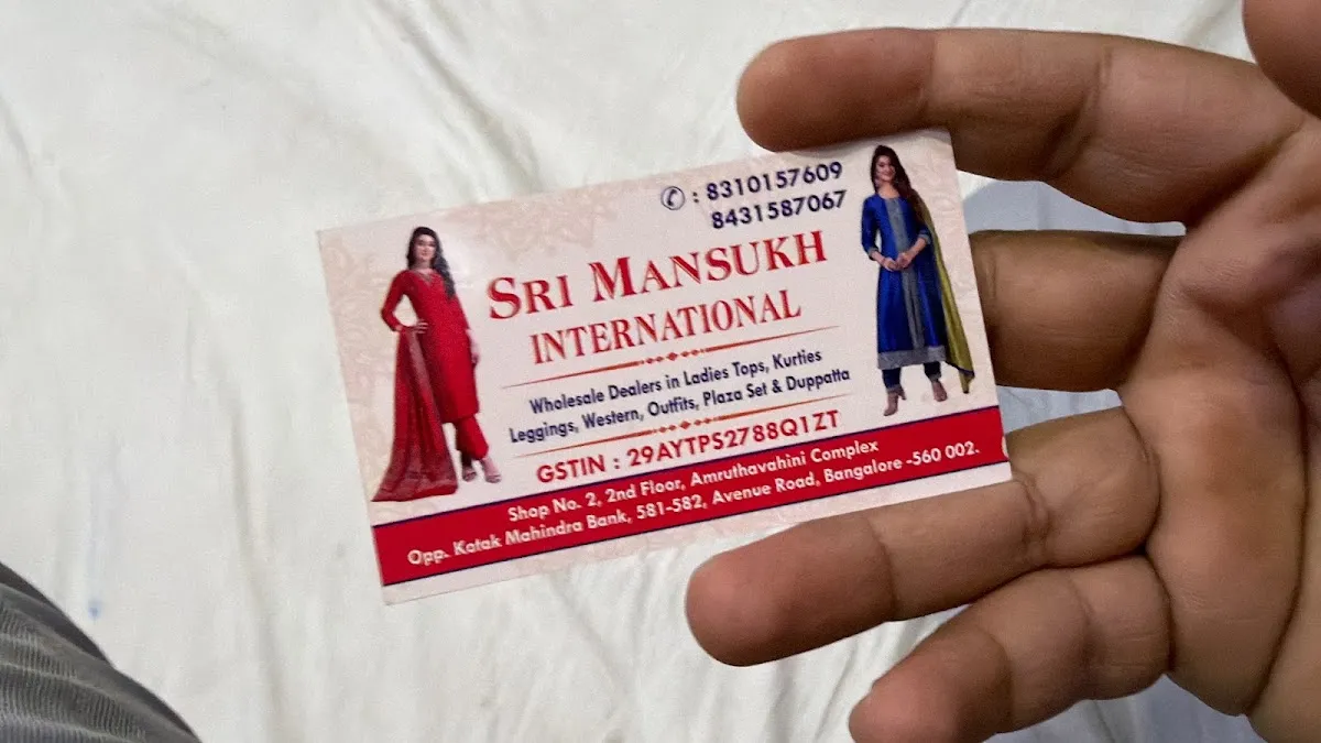 Sri Mansukh International — Clothing store on SP Road, Bangalore